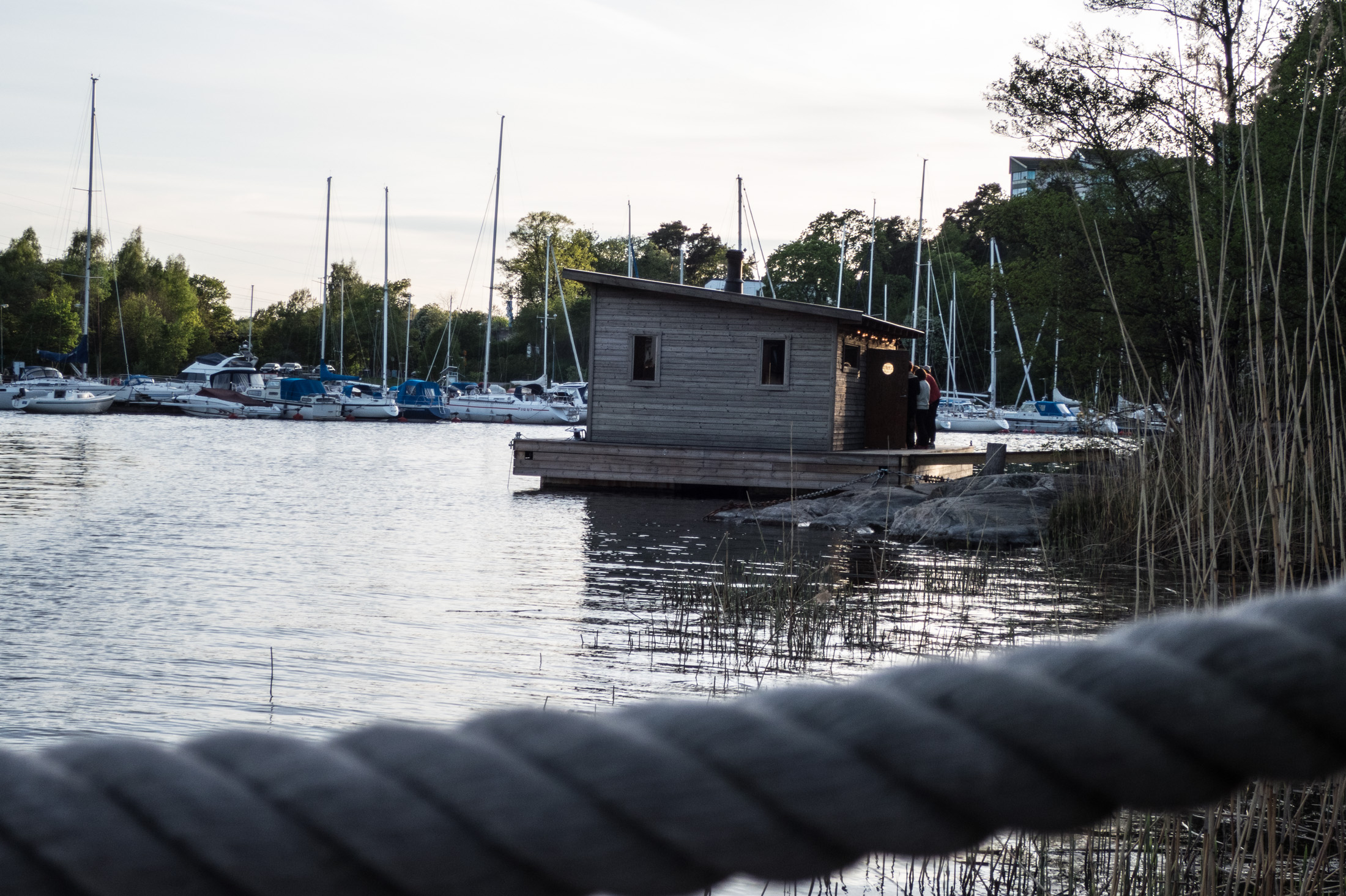 Bastuflotte på Bockholmen i Stockholm